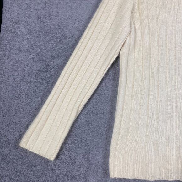 Liz Claiborne Sweater Women M Turtleneck Cream Rabbit Hair Wool Blend Soft Cozy - Picture 8 of 16